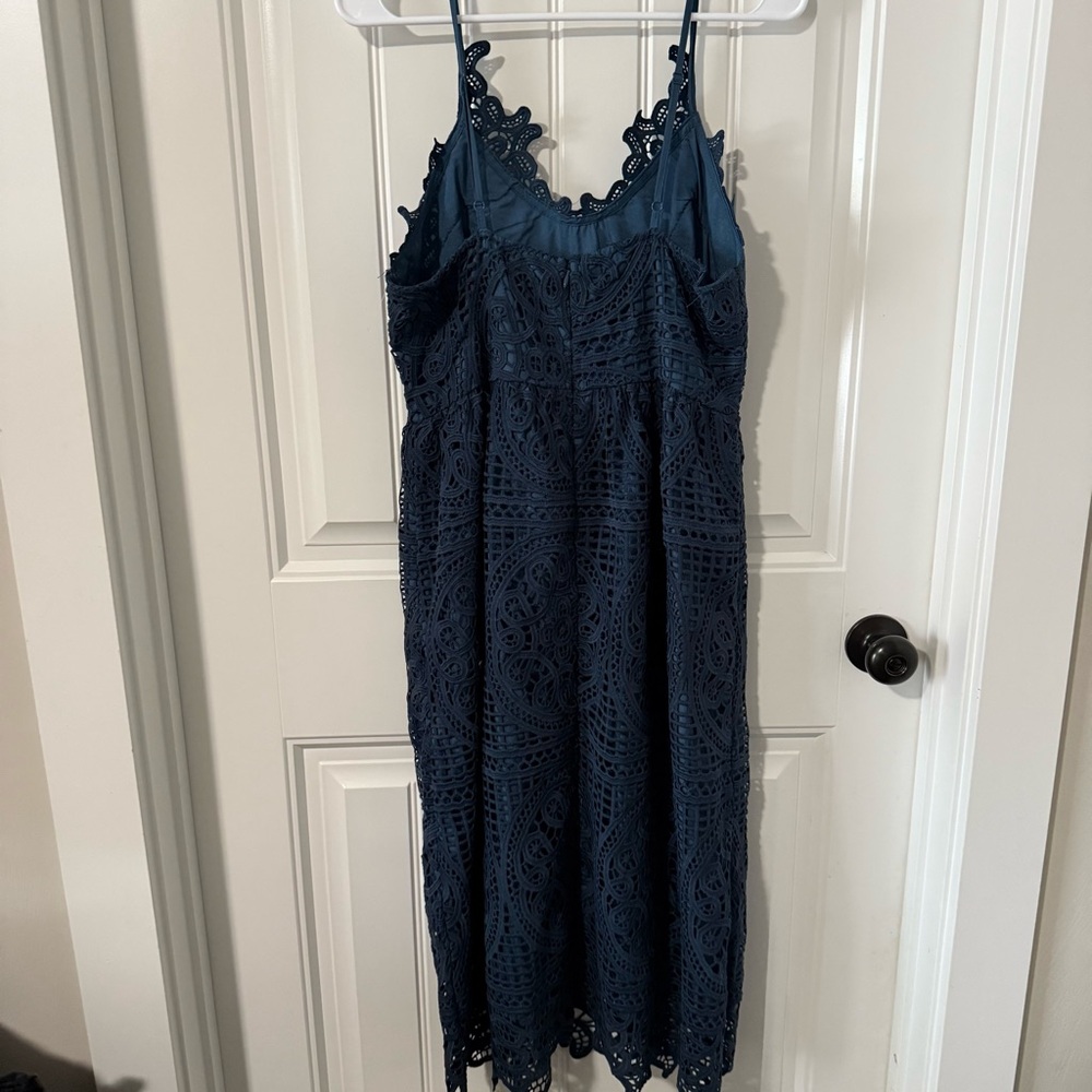 Elegant Navy Lace Dress - Picture 4 of 7